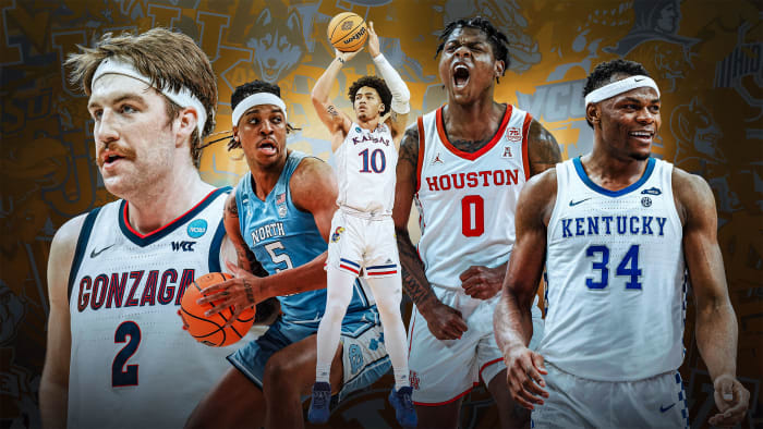 A collage of top college basketball players